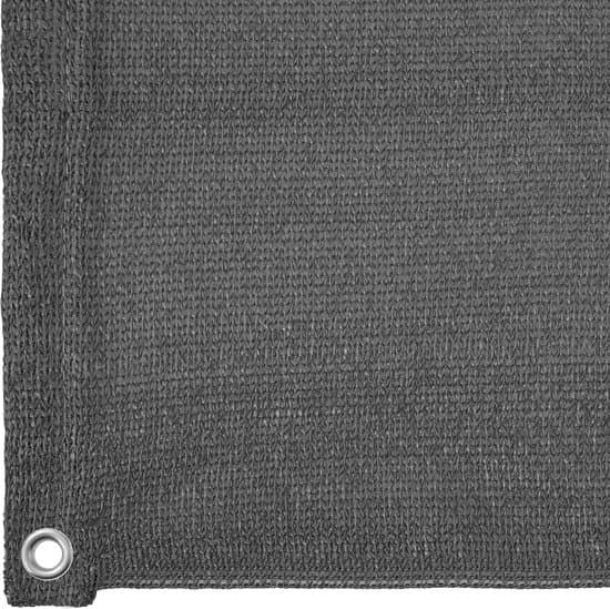 tectake Balkongskjerm 600x75 cm, HDPE værbestandig balkongbeskyttelse med maljer og tau, enkel montering, grå