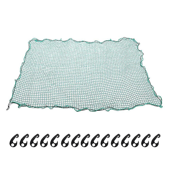 2 meter x 3 meter lastenett Kompatibel med Ute Trailer Truck 35mm Mesh Bungee Cord med 15 stk krok