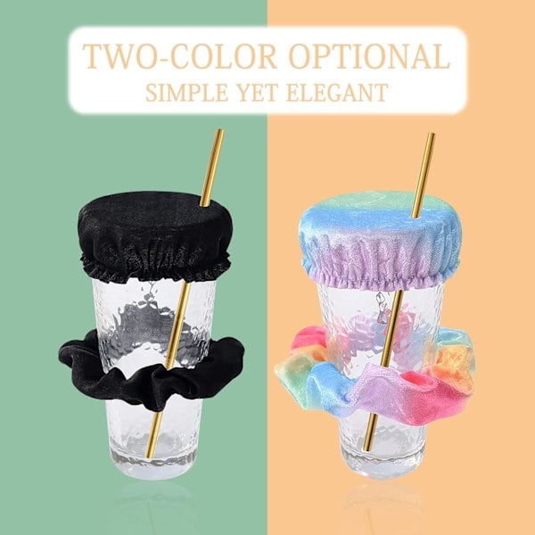 (Regnbåge) 2-pack dryckesskydd - återanvändbara och vågformade