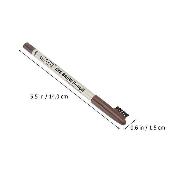 12 stk. Øjenbrynblyanter Kvinder Kvinder Øjenbryn Makeup Pen Makeup Øjenbryn Børste Øjenbryn Børste Dobbelt KamC Coffee 14x1.5cm