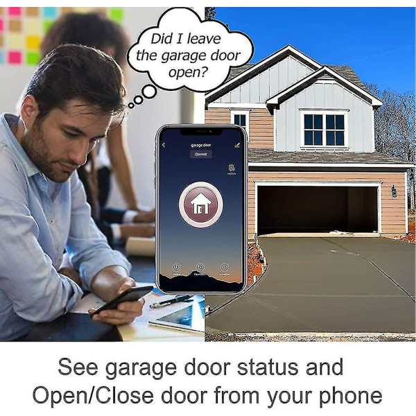 Universal garageportöppnare, Smart Wifi Garage Switch Timer-funktion för Amazon