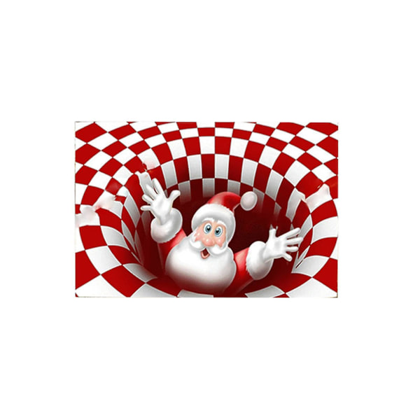 Julmatta 3D Illusion Dörrmatta Halksäker Golvmatta Sängbord Matta För Sovrum Vardagsrum Barn 80X120cm Röd Jultomte Red Santa Claus 80X120cm