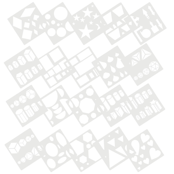 20 Pcs Cake Stencil Drawing Templates Geometric Stencils Painting Templates Geometric Painting Stenc