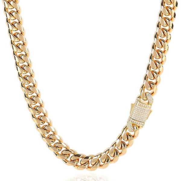 Silverhalsband för män 20/18 tum Klassisk 10mm kedja Lyxiga smycken Bröllop Julklappar 18 tum Guld 18inches Gold
