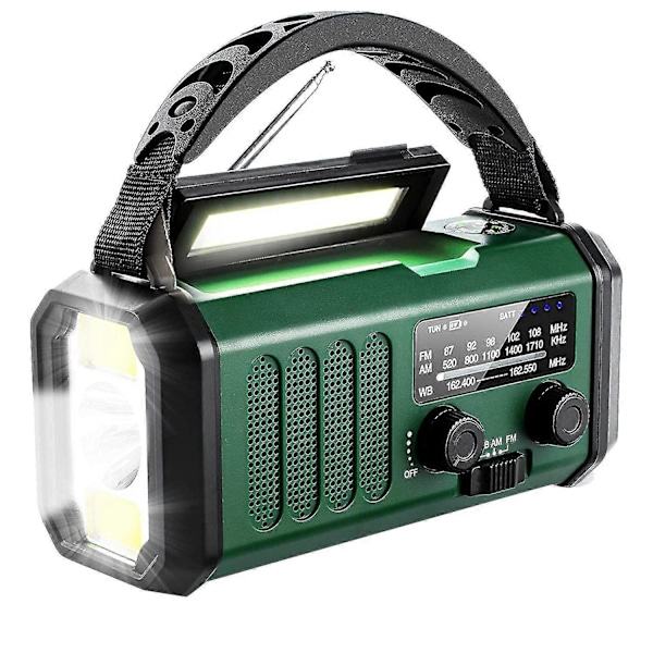 RYI Soldriven Nödradiomottagare med Handvev AM FM Väderradio, SOS, 3 Lägen, Läslampa Blå 1