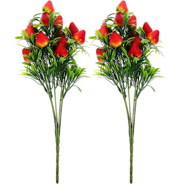 2 kpl Koti-koriste Mansikan kimppu Koriste DIY Mansikan koriste Todellinen kosketus Vadelmat Punainen 27X21X0.9CM Red 27X21X0.9CM