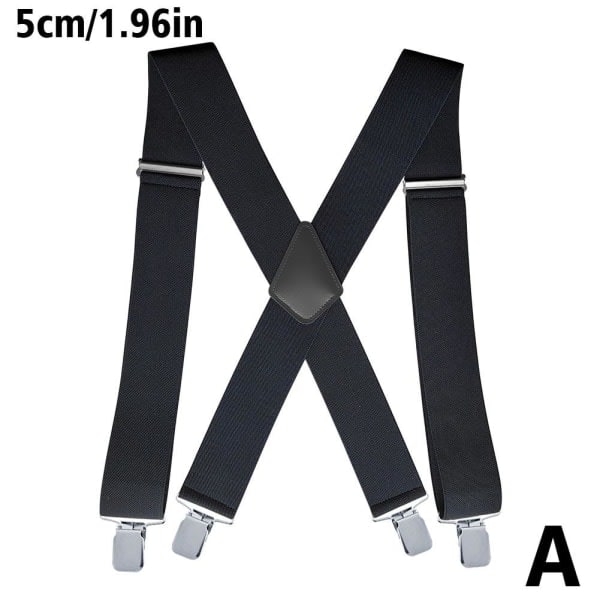 Svarta Justerbara Hängslen Unisex Elastiska Svarta One-Size-FS5-