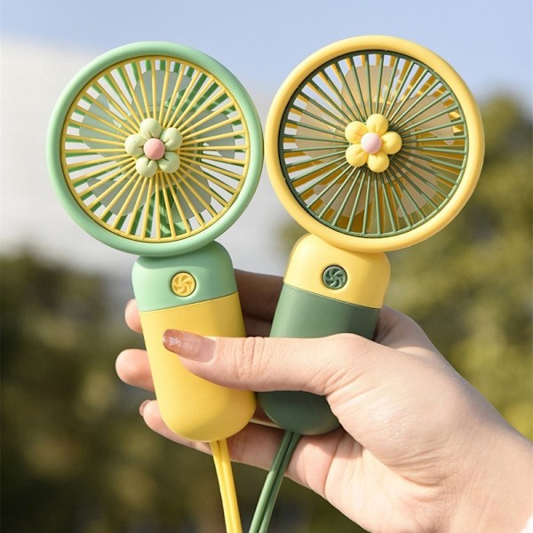 Ny håndholdt bærbar lydløs lille ventilator USB-opladning multifunktionel ventilator bærbar opladnings halsventilator_xrzi Color Box