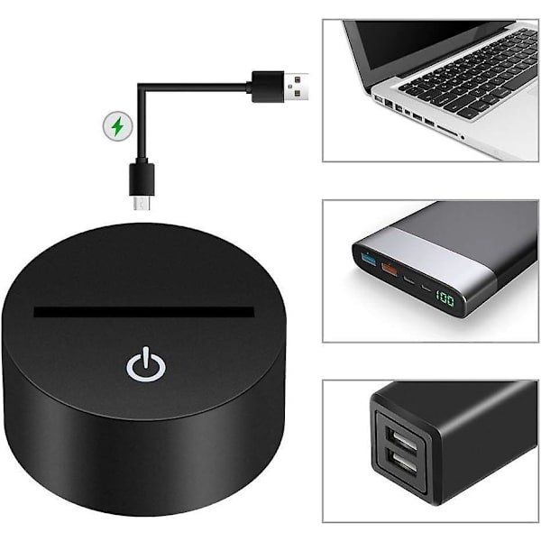 3D Optisk Illusion Lampe Led Natlys, Børnelampe Til Drenge Piger Skrivebordslampe 7 Farver Led Kunst Skulptur Lys Med Usb Kabel Og Fjernbetjening