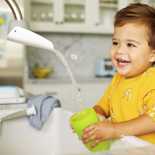 2-paks kranforlengere for kjøkkenvask og badekar, universelle håndtaksforlengere, småbarn og barn (grå)