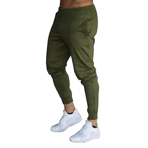 Män Slim Fit Solid Färg Byxor Byxor Snörning Casual För Jogging SportL L