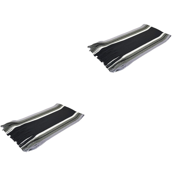 3 stk. Mænd Cashmere-lignende Stribet Sjal Mode Vinter Varmt Strikket Sjal Halstørklæde Halsvarmer Wrap 2pcs