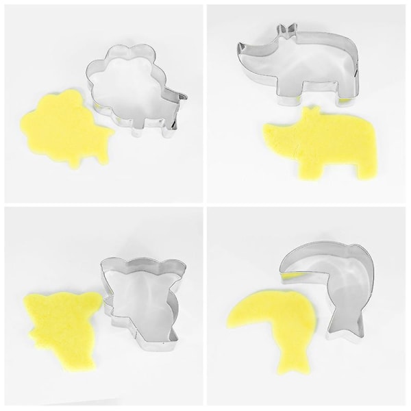 9-pack Kakformar, Sandwichformar i Rostfritt Stål, Fondant DIY Bakning Bakverksskärare, Keksformar, Brödskärare