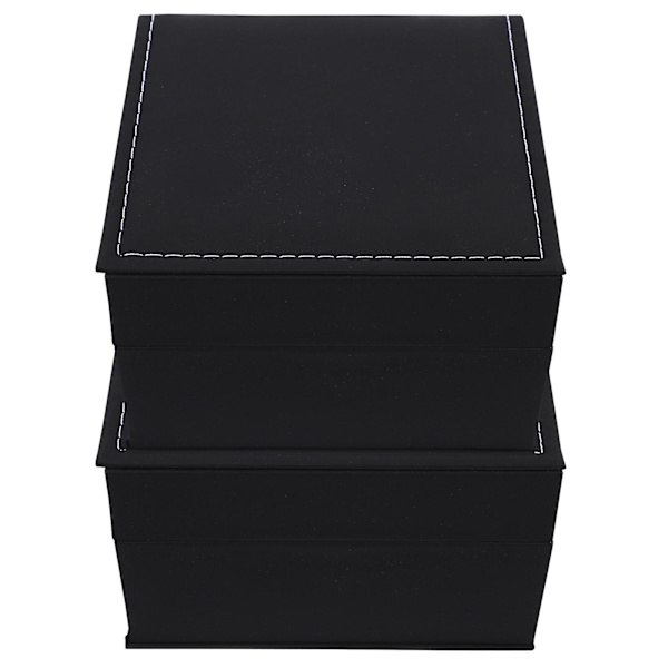 2 kpl Monitoiminen Kellon Säilytyslaatikot PU Kellon Näyttölaatikot Kellon Järjestäjät Musta 11.5X11.5CM Black 11.5X11.5CM