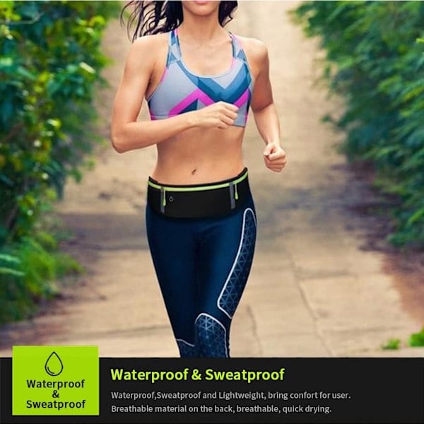 /Ryi/ Running Belt with Waterproof Adjustable Elastic Band, Sweatproof Large Capacity Waist Bags, Perfect for Running and Outdoor Activities