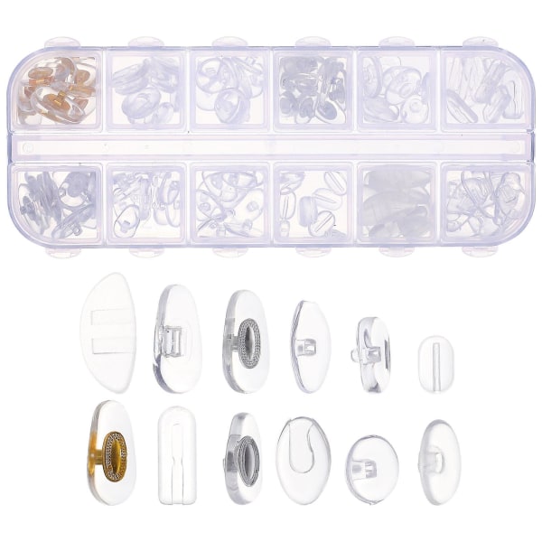 Transparenta Glasögon Silikon Luftkammare Glasögon Näsgrepp Halksäkra Näsdynor Glasögon Reparationsverktyg Assorted Color 1x0.8x0.8cm