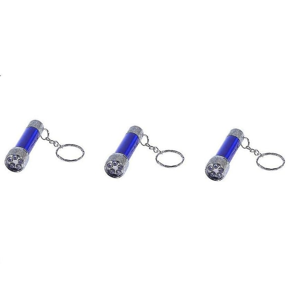 3st mini ficklampa nyckelring 5 glödlampor led nyckelring leksaker för barnfest, camping, resor, hem eller kontorBlå Blue