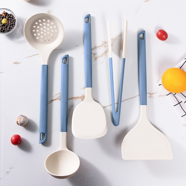 Nyt silikone køkkenudstyrssæt fødevaregodkendt silikonespatel husholdnings madlavning non-stick pande specielt køkkenudstyrssæt spoon_xrzi green