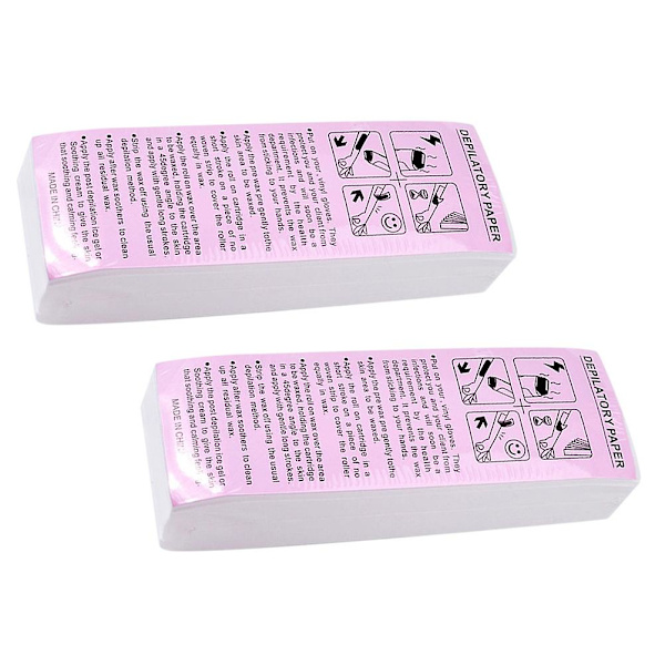 2 Förpackningar/200 st Hårborttagningsvaxremsor Vaxremsor Hårborttagning Hårborttagning Bikiniområde Depilator P White 20x7cm