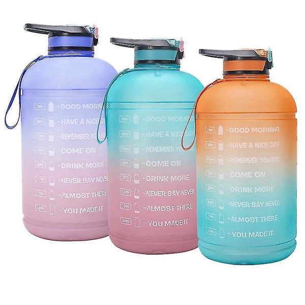 3.78l Water Bottle With Straw Dual Handle, Water Hydration-b