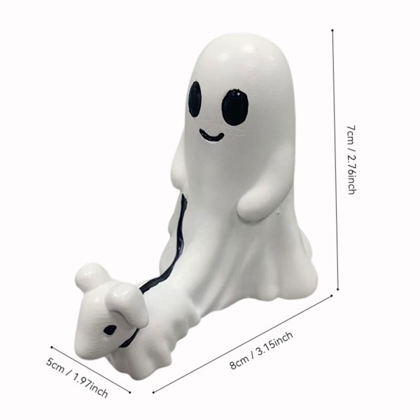 2 stk Spøgelsesvandrende Hundestatue Kreativ Nyhed Hjemmedekoration Halloween Spøgelseshund Familie Dekorationer Håndværk Gave Dekoration