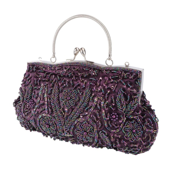 1 stk Creative Kvinner Kvelds Clutch Bag Håndlaget Broderi Party Bag Håndveske Lilla27X25X2cm Purple 27X25X2cm