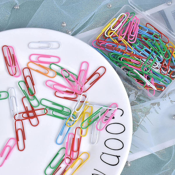 100 st Plastöverdragna Pappersklämmor Färgade Pappersklämmor Filtest Pappersklämmor Bokmärken (28mm)
