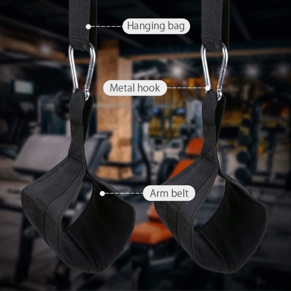 Hængende Armstropper til Abdominal Træningsmaskiner med D-ringe - Riv-resistente Fitnessstropper - Par af Abdominal Stropper til Pull-Up Bar