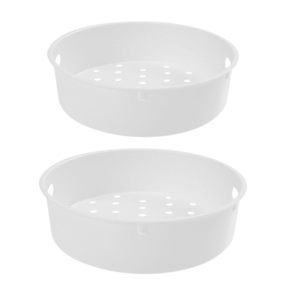 2 stk Dim Sum Dampkoger Pot Dampgitter Grøntsags Dampkurv Dampende Afdrypningskurv Hvid 22x20cm White 22x20cm