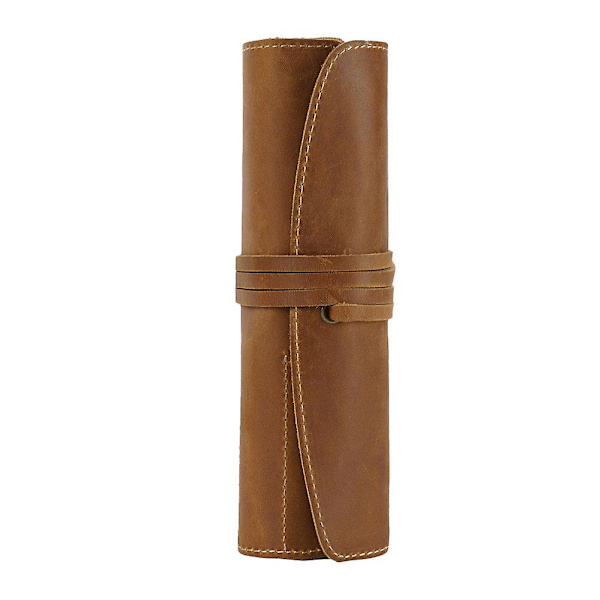 Nahkainen kynäkotelo Nahkainen rullakynäkotelo Nahkainen kynärulla Vintage-kynäkotelo Kynäkotelo 19 * 4 cm 19*4cm
