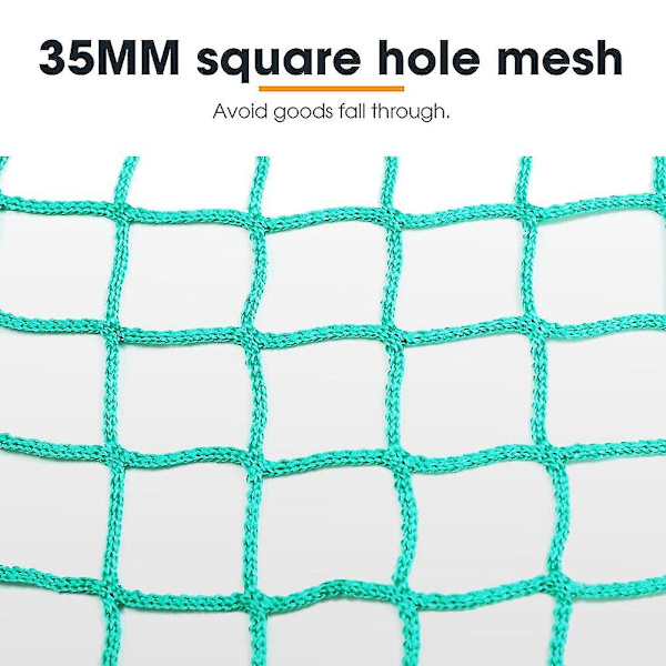 2 meter x 3 meter lastenett Kompatibel med Ute Trailer Truck 35mm Mesh Bungee Cord med 15 stk krok
