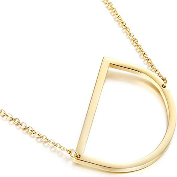 18K Forgyldt Rustfrit Stål Initial Halskæde Stor Bogstav Halskæde Stor Initial Vedhæng Monogram Navn Halskæde til Kvinder Pakke med 2