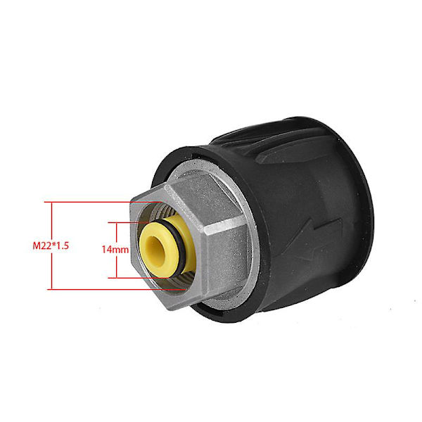 Højtryksrenser Hurtigkobling Rørkobling Union Slangeadapter Konnektor Adapter (1 stk, Sort)