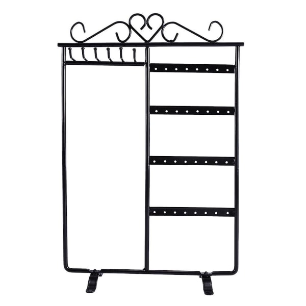 Ørepyntstativ for ørepynt, smykkedisplaystativ, halskjedeholder, smykkeorganisator, svart Black