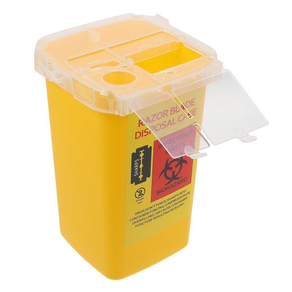 Automatisk Soptunna för Nålar, Behållare för Avfall av Vassa Föremål, Behållare för Nålar Yellow 15.4x9.5cm