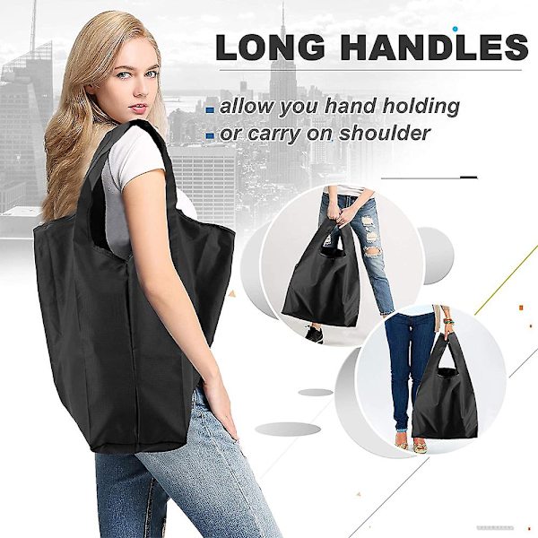 2 Pak Genanvendelige Indkøbsposer Foldbare Store Indkøbsposer Med Lomme Genanvendelige Toteposer Maskinvaskbar Til Køkken Indkøbsstil 1 style 1