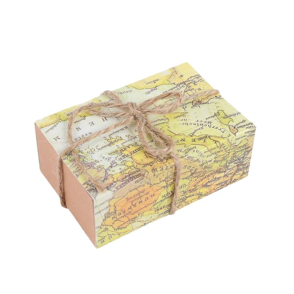 100 kpl Maailman ympäri Kartta Favor Box Vintage Kraft Favor Box Candy Lahjakassi