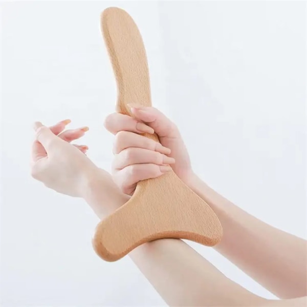 Massage Tool Wooden Lymphatic Drainage Massager One-Handed Body Sculpting Tools for Gua Sha,Muscle Release-13 * 6.5inches