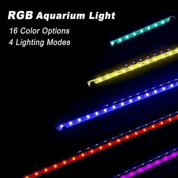 Led Akvarium 28cm, Akvarielys, Akvarium Nedsænkelig Rørlampe, Led Lampe Ip68 Vandtæt Rgb Led Akvarielys, Dc12v, 5.8w