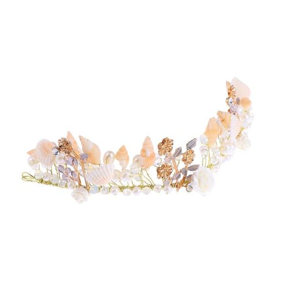 Pääkoriste Häämorsian Hää Tiara Seos Kuori Tiara Hää Kuningatar Tiara Morsian Kuori Pääkoriste 22.5X4.5cm