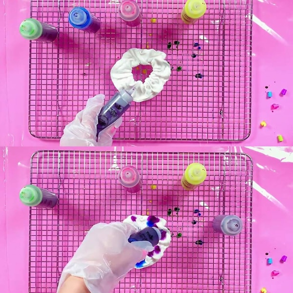 20-pack Vita Scrunchies för Tie Dye-fest Hårelastik Hårsnoddar Hästsvanshållare för Kvinnor