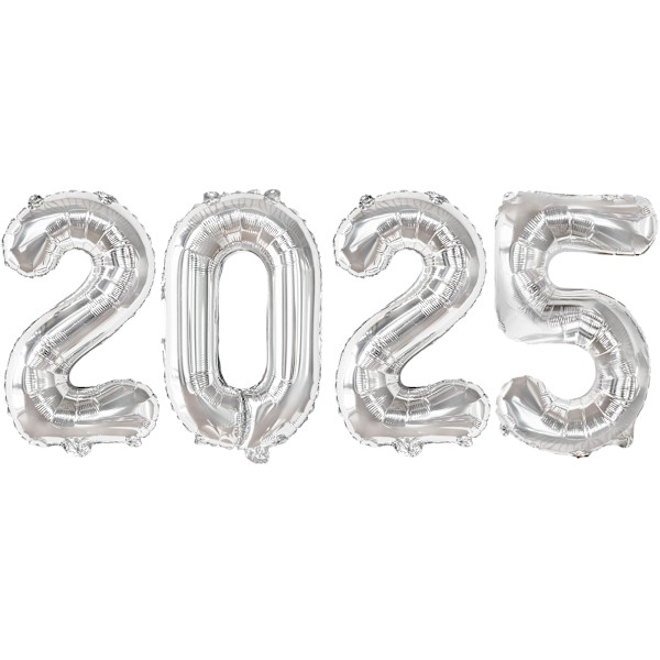 Hopea Onnellinen Uusi Vuosi Ilmapallot, Numero Ilmapallot, 2025 Ilmapallot Uudenvuoden Eve Party Tarvikkeet 2025