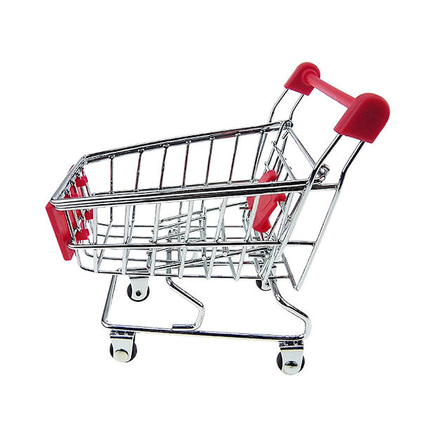 Mini Indkøbsvogn Legetøj til Børn, Metal Makeup Opbevaring Indkøbsvogn Trolley Med Elektroplettering (Tilfældig Farve)