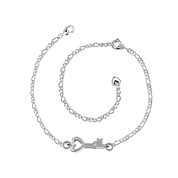 Tilbehør Kvinder Anklets Kvinder Sterling Justerbar Anklet Ankel Armbånd Fod Kæde Sølv Silver