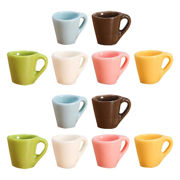 12 st Desktoptillbehör Liten Kaffeekopp Köksrum Dekoration Köksmat Mikrolandskap Orn 1.6X1.6X1.3cm
