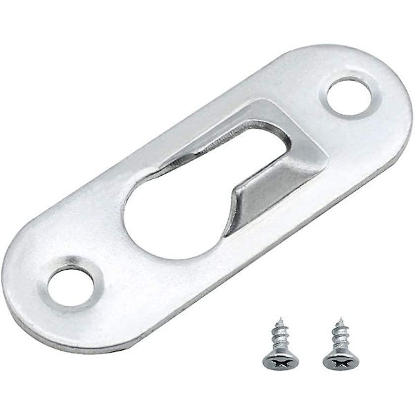20 stycken metallnyckelhålshängare 45mm X 16mm med 40 skruvar Nyckelhålshängarklämmor för att hänga inredning vägg skåp speglar och bildramar - Silver
