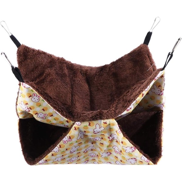 Hammock för ekorrar, hamstrar, råttor - för små djur som illrar, marsvin, degus, gerbiler, möss, hamstrar - liten gul leksak för illrar