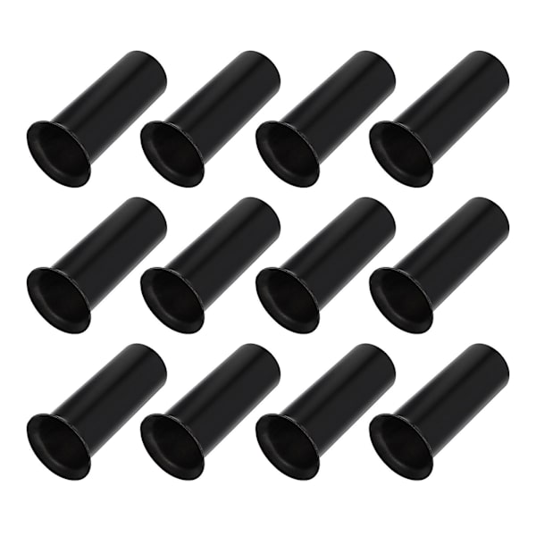 12 kpl Lamppipunkin suojuskatteet Kattokruunun Lamppukannan hiha Valovarusteet Musta 3X3X8CM Black 3X3X8CM