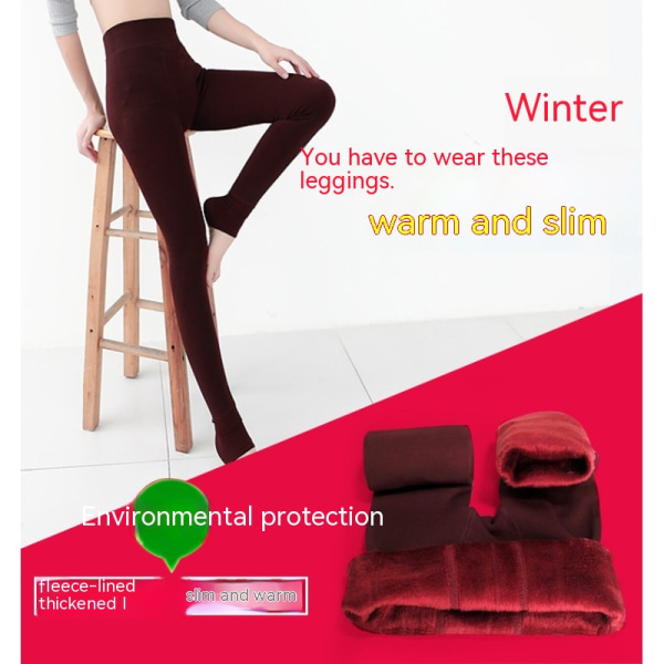 Varmfodrade leggings för kvinnor för kvinnor - tjocka sammetstights thermal black S(40-75KG)