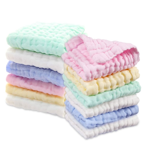 Baby Washcloths,6 Pcs Baby Muslin Washcloths Baby Towels Soft Newborn Baby Face Towels Baby Wipes Made Of Organic Cotton 30*30cm